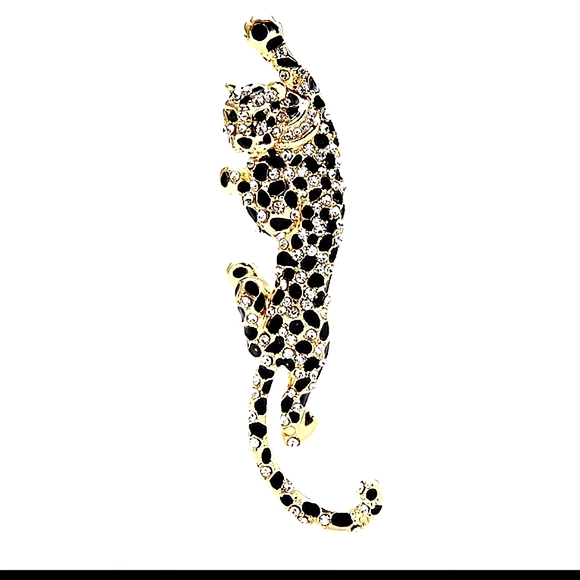 🌹NWT 18K GF Necklace Enamel, crystals, BROOCH/Pendant - Picture 1 of 15